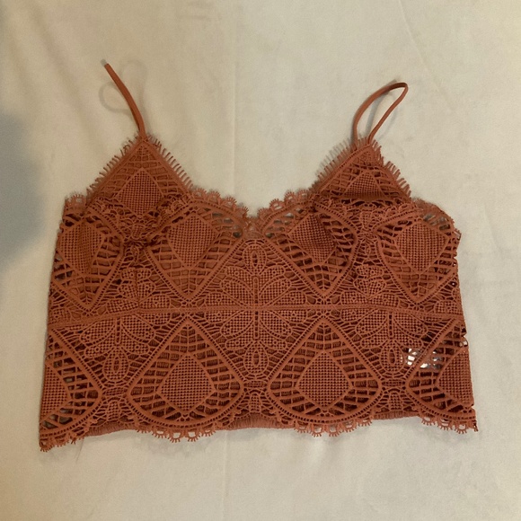 Bralette Rust/Terra Cotta Color Adjustable Straps, Elastic Back - Picture 2 of 8